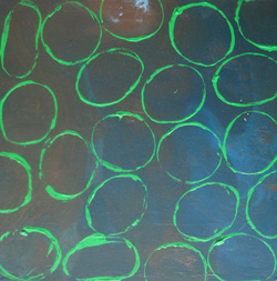 21 Circles Painting by Laura Rooney